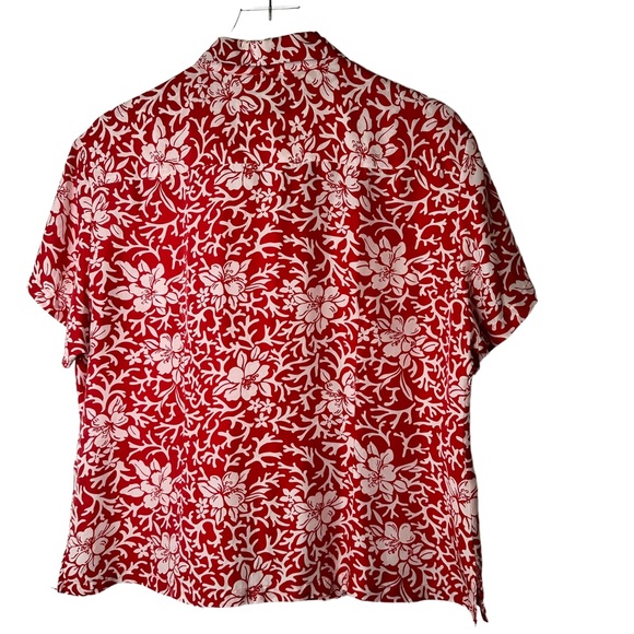 The Hawaiian Original Hilo Hattie Red Silk Shirt Medium - Picture 3 of 5
